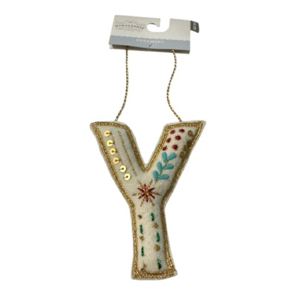 Festive Letter Y Christmas Ornament